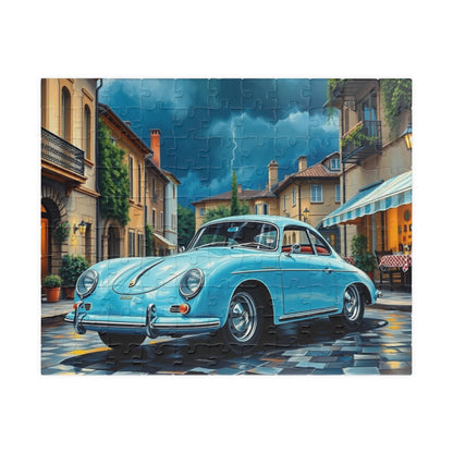 Classic Car Puzzle - Pastel Blue 1955 Vintage Vehicle Jigsaw Game 110 pcs (Horizontal) Puzzle The Puzzle Chest