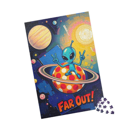 Far Out Alien Puzzle | Fun Space Theme Pop Art Jigsaw Educational Game, Cool Gift for Adults, Family Bonding Activity, Brain Teaser Puzzle The Puzzle Chest