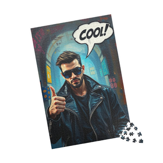 Cool Vibe Puzzle - Pop Art Jigsaw Game, Fun Gift for Friend, Family, Game Night, Unique Nostalgic Birthday/Christmas Present, Vintage Design