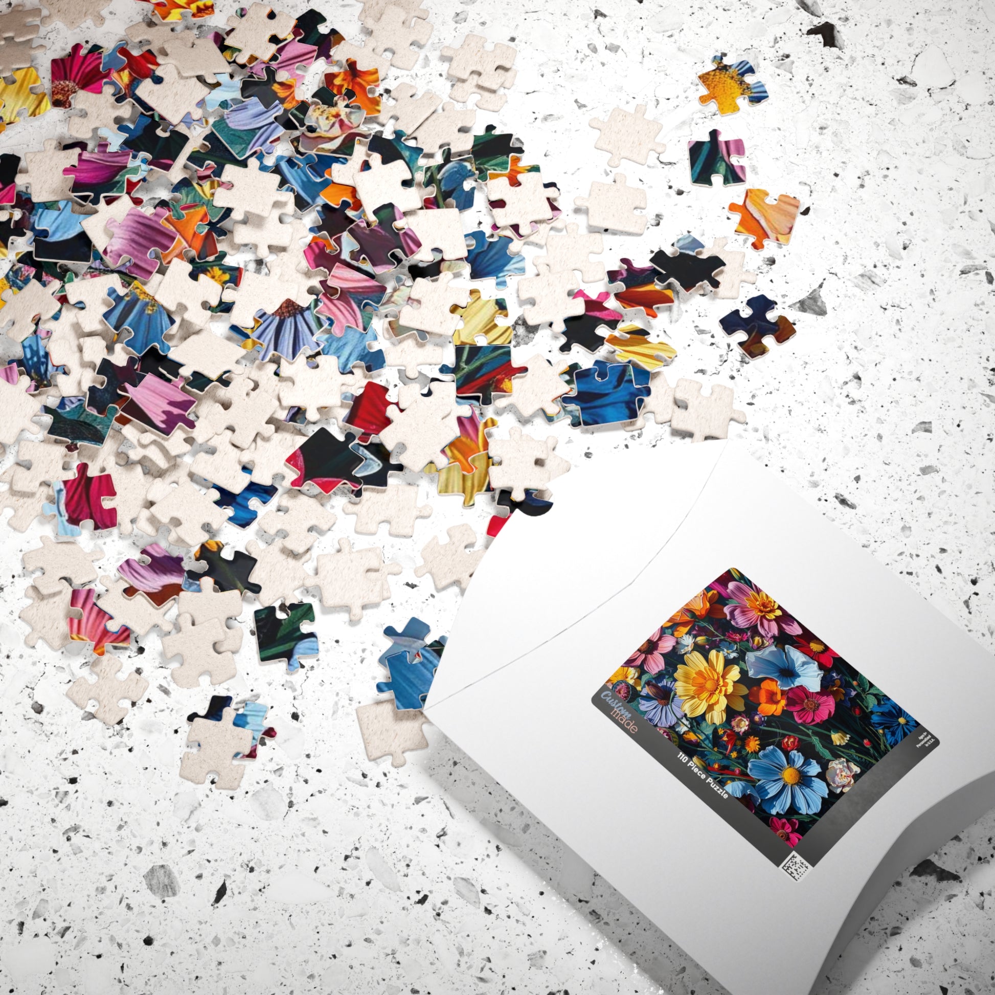 Floral Jigsaw Puzzle, Colorful Flower Game, Friend Gift for Garden Lover, Family Game Night, Home Entertainment Brain Teaser Puzzle The Puzzle Chest