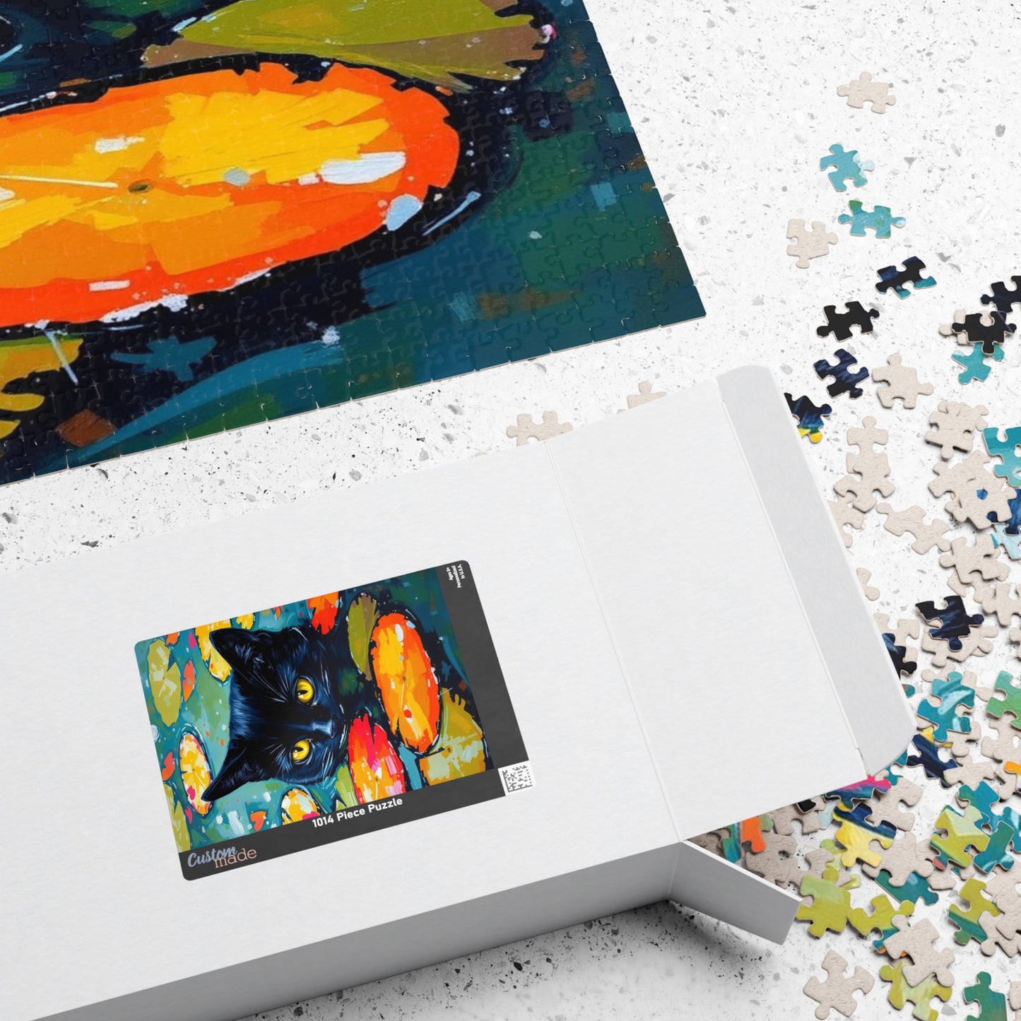 Water Lily Cat Jigsaw Puzzle, 110-1014 Piece Fun Gift for Cat Lovers, Family or Solo Activity, Home Décor, Brain Teaser