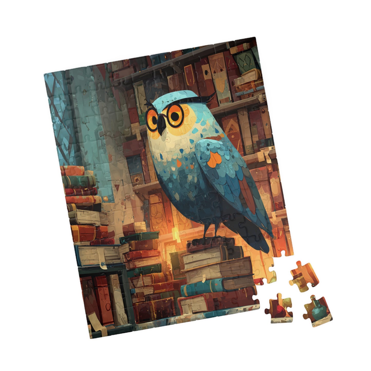Owl Librarian Jigsaw Puzzle - Bird Game for Book Lovers | Great for Family Bonding, Gifts, Decor, Relaxation, and Mindfulness 110 pcs (Vertical) Puzzle The Puzzle Chest