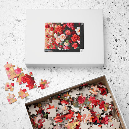 Rose Field Jigsaw Puzzle, Colorful Pink and Red Flowers, Creative Hobby, Quiet Home Entertainment, Floral Design Gift for Puzzle Lover Puzzle The Puzzle Chest
