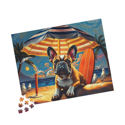 Beach Vibes Puzzle - French Bulldog, 110/252/520/1014-Piece, Fun Home Activity, Gifts for Dog Lovers, Family Game Night, Puzzle for Adults