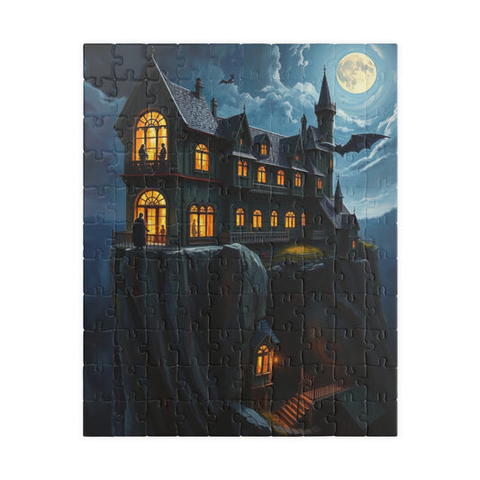 Mystical Haunted House Puzzlem, 110-1014 pieces Gothic Art, Perfect for Halloween, Family Game Night, Gift for Puzzle Lovers, Cozy Nights In 110 pcs (Vertical) The Puzzle Chest