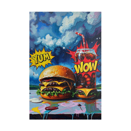 Colorful Foodie Puzzle - Yum Wow Burger and Drink Pop Art Jigsaw Puzzle for Adults, Fun Gift for Food Lovers, Game Night, Family Activity 1014 pcs (Vertical) Puzzle The Puzzle Chest