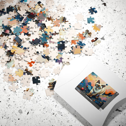 Jigsaw Puzzle, Siamese Cat with Blue Eyes in Dreamlike Landscape, 110 252 520 1014-Piece, Stress Relief, Animal Lover, Family Activity, Gift Puzzle The Puzzle Chest
