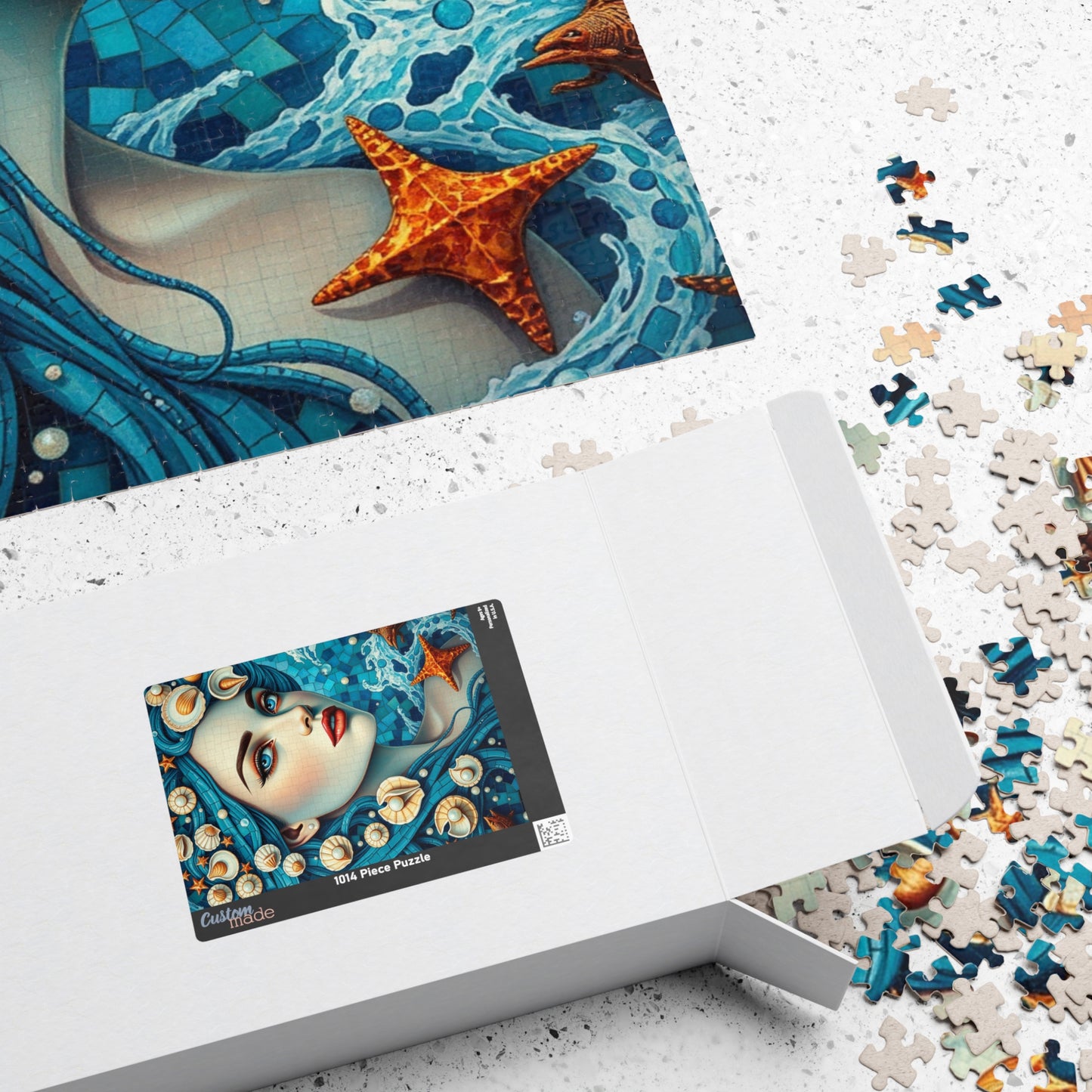 Mosaic Portrait Oceanic Goddess Puzzle, 110-1014 Piece Nautical Jigsaw Game, Unique Gifts, Mermaid Lovers, Relaxing Activity, Creative Fun Puzzle The Puzzle Chest