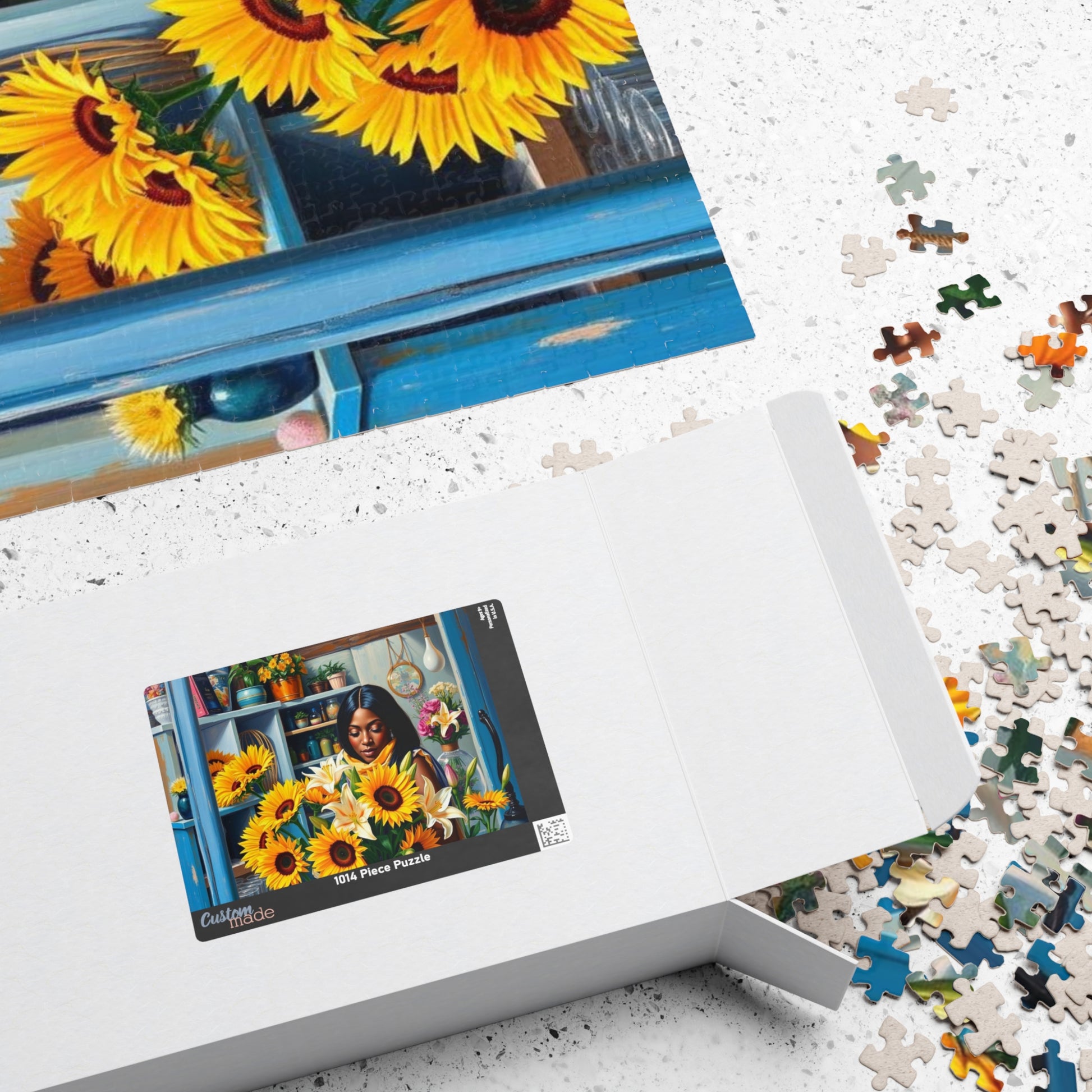 Flower Shop Jigsaw Puzzle - Black Woman Art Beautiful Puzzle for Relaxation Holiday Birthday Gift for Her Home Entertainment Mindful Moments Puzzle The Puzzle Chest