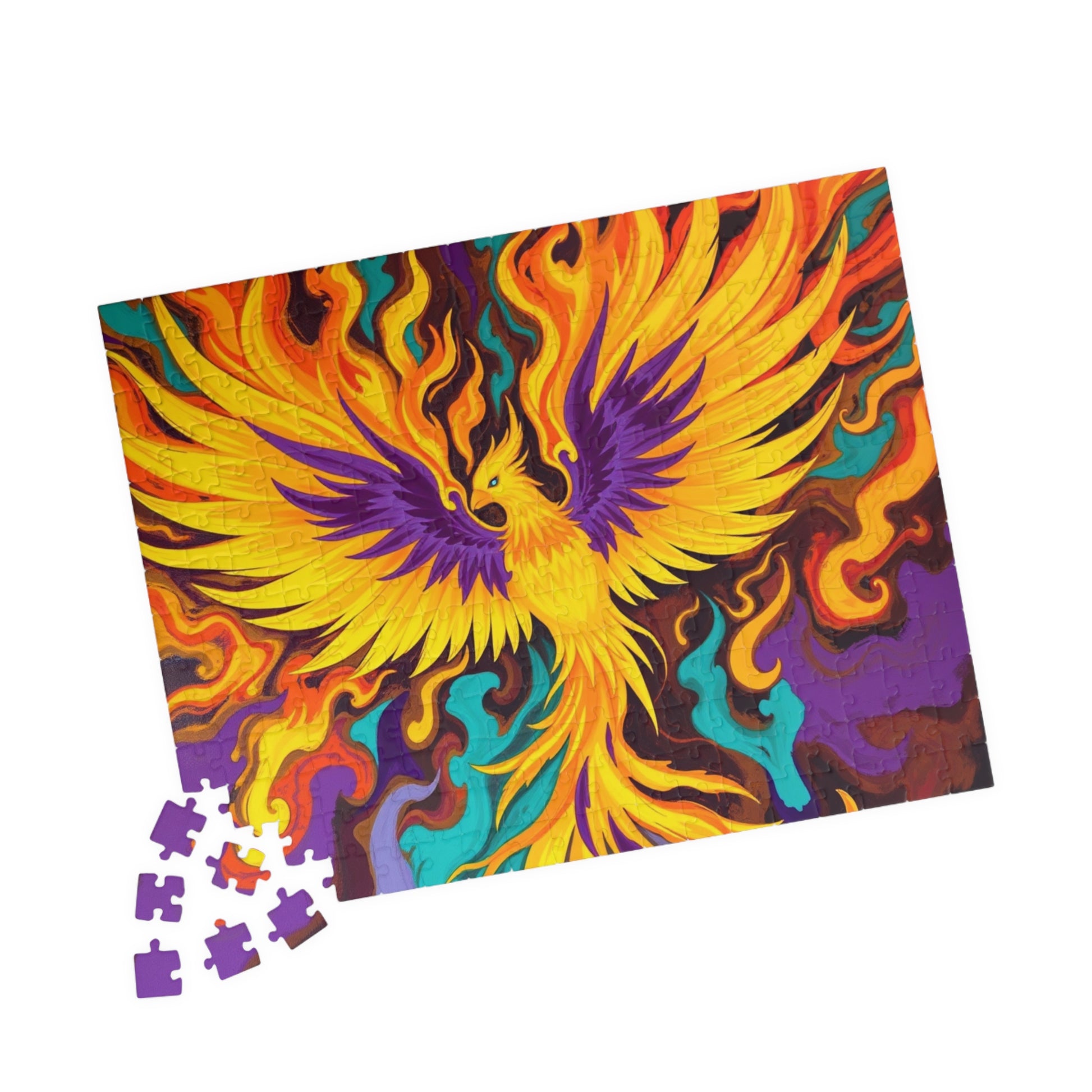 Abstract Phoenix Rising Jigsaw Puzzle (110-1014 Piece), Firebird Engulfed in Vibrant Flames, Puzzle Lover Unique Gift, Fun Brain Teaser Puzzle The Puzzle Chest