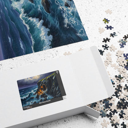 Sepulcher by the Sea Gothic Jigsaw Puzzle, Mystical Coastal Gothic Art Print, Solo Fun Meditation Activity, Gift for Dark Fantasy Lover Puzzle The Puzzle Chest