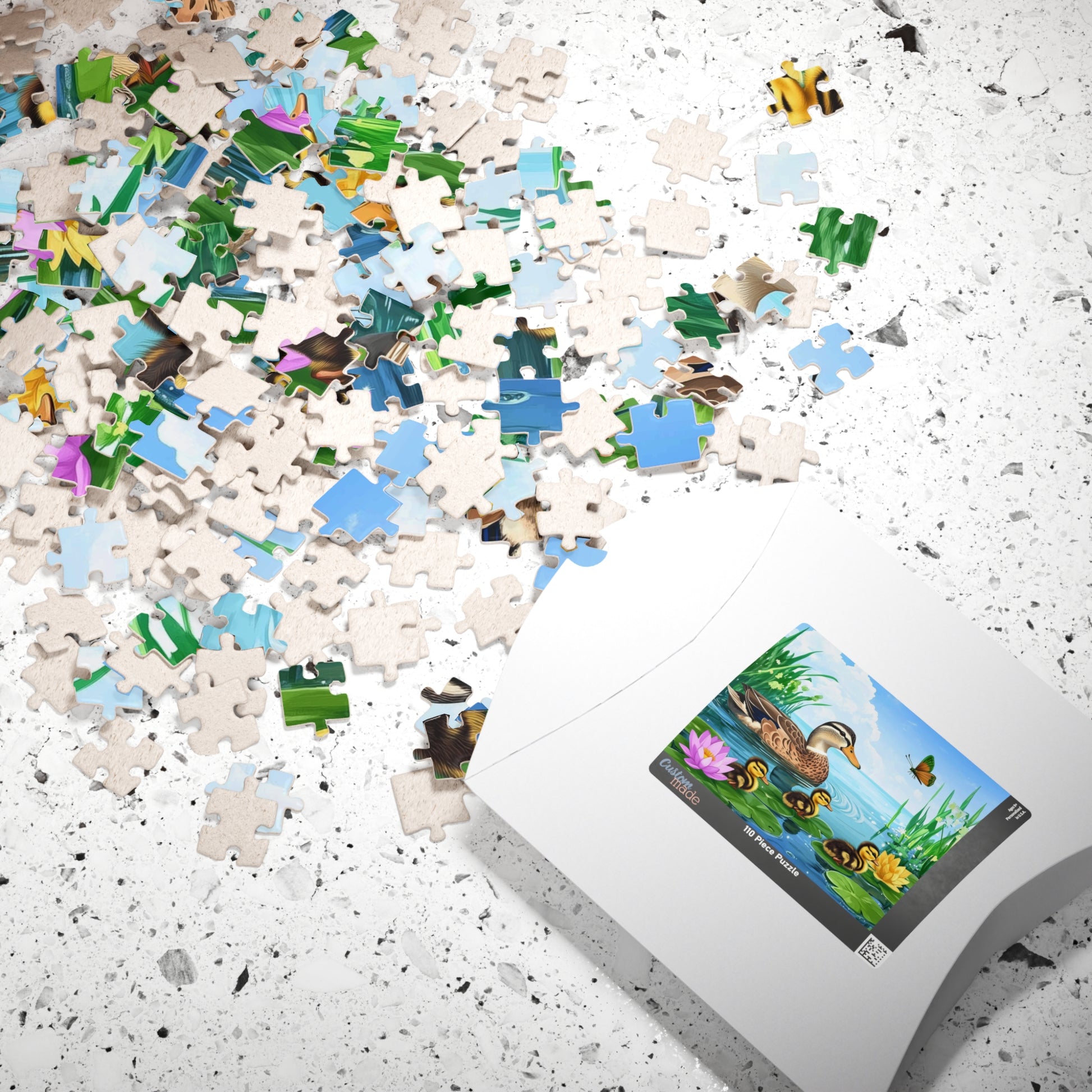 Mother Duck and Ducklings Puzzle | Scenic Pond Animal Jigsaw Game Puzzle The Puzzle Chest