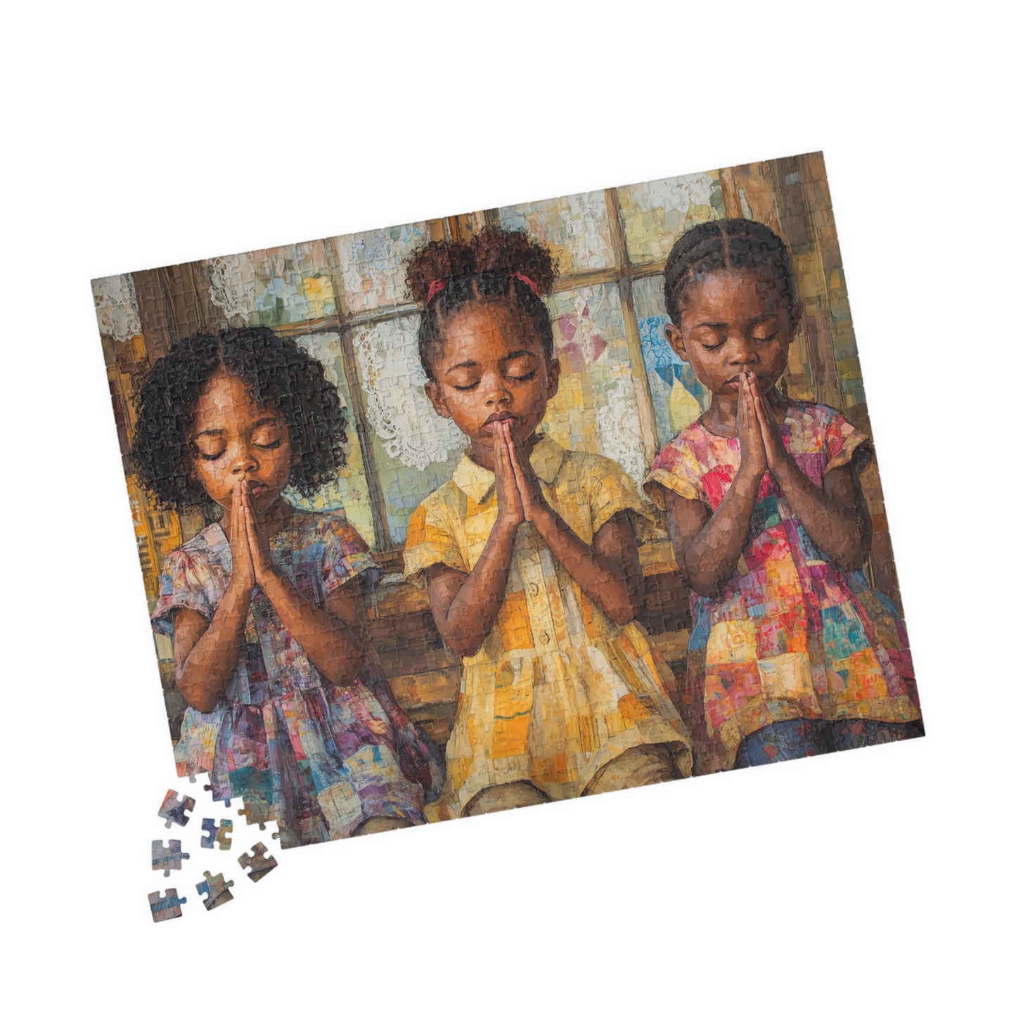 Praying African American Children Puzzle | Afrocentric Jigsaw Puzzle 110-1014 Pieces