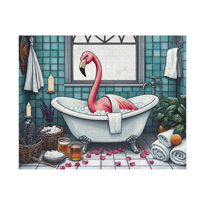 Spa Day Flamingo Puzzle - Charming Holiday Birthday Gift for Friends, Family Bonding Time, Game Night, Puzzle Enthusiasts 520 pcs (Horizontal) Puzzle The Puzzle Chest