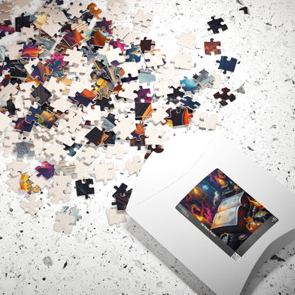 Cursed Ink Ritual - Mystical Spellbook Puzzle, Enchanting Halloween Jigsaw for Puzzle Lover Gothic Gift for Friend, Game Night, Brain Teaser