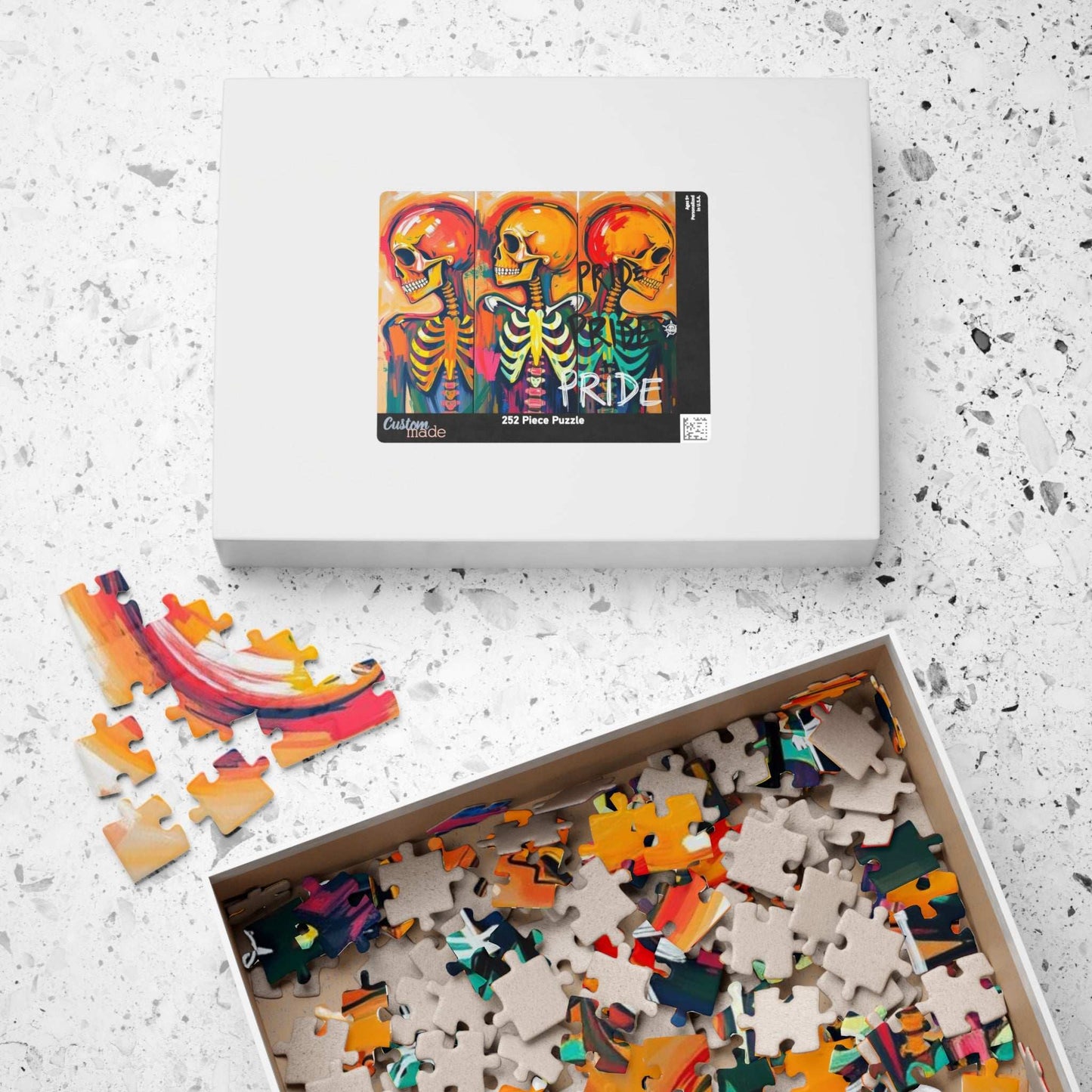 Pride Skeleton Puzzle, Colorful Puzzle for Group Fun, LGBTQ+ Gift for Birthday Holiday Pride Month, Creative Family Activity, Halloween Puzzle The Puzzle Chest