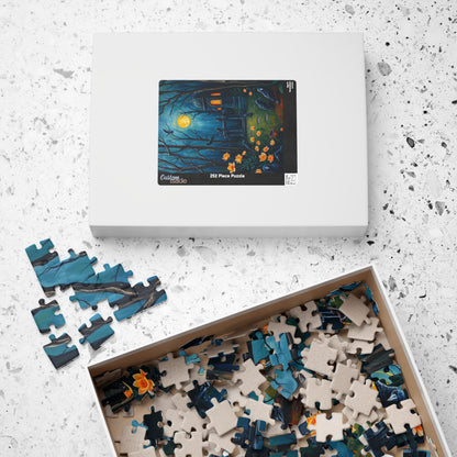 Mystical Graveyard Jigsaw Puzzle, Enchanting Black Raven Gothic Artwork, Gift for Halloween, Cozy Night Activity Solo Fun, Unique Art Puzzle Puzzle The Puzzle Chest