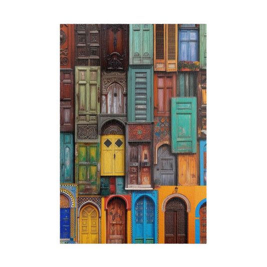 Colorful Doorways Puzzle - 110/252/520/1014-Piece Collage Jigsaw Game, Solo Fun, Home Decor, Family Activity, Game Night, Unique Gift 1014 pcs (Vertical) Puzzle The Puzzle Chest