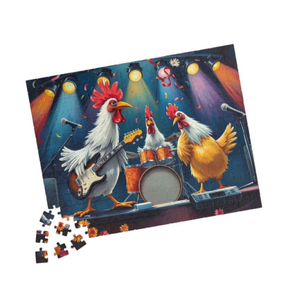 Rockin' Chicken Jigsaw Puzzle - Hilarious Gift for Music Lover 252 pcs (Horizontal) Puzzle The Puzzle Chest