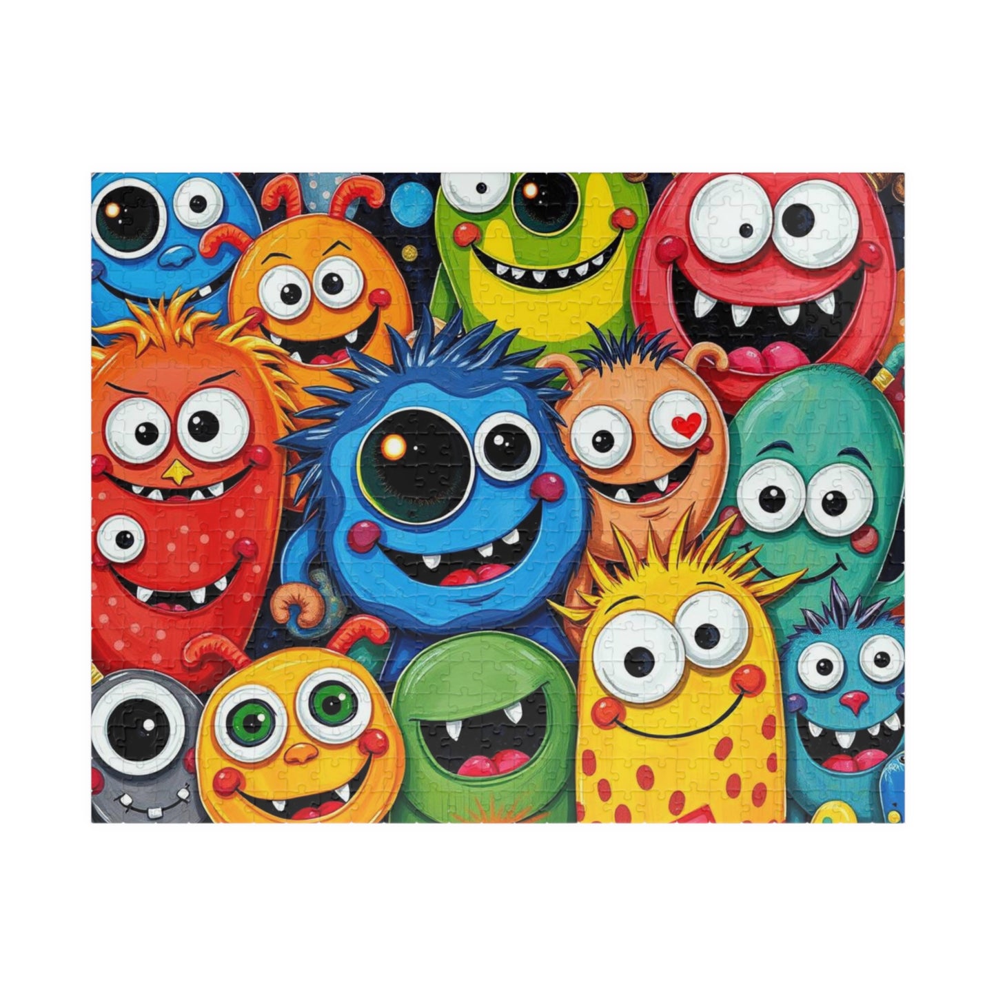 Cute Cartoon Monster Jigsaw Puzzle, Monster Puzzle, Halloween Puzzle, Fun Activity, Game Night Entertainment, Birthday Gift for Friends 520 pcs (Horizontal) Puzzle The Puzzle Chest