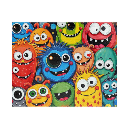 Cute Cartoon Monster Jigsaw Puzzle, Monster Puzzle, Halloween Puzzle, Fun Activity, Game Night Entertainment, Birthday Gift for Friends 520 pcs (Horizontal) Puzzle The Puzzle Chest