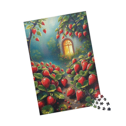 Puzzle, Charming Strawberry Patch, Mystical Environment, Jigsaw, Brain Teaser, Relaxation Activity, Stress Relief, Family Fun Puzzle The Puzzle Chest