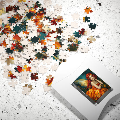 Fairy Dreamscape Jigsaw Puzzle - Red Haired Fairy in Night Wildflower Field 110-1014 Piece Mindful Gift for Family, Friend, Hospital Patient