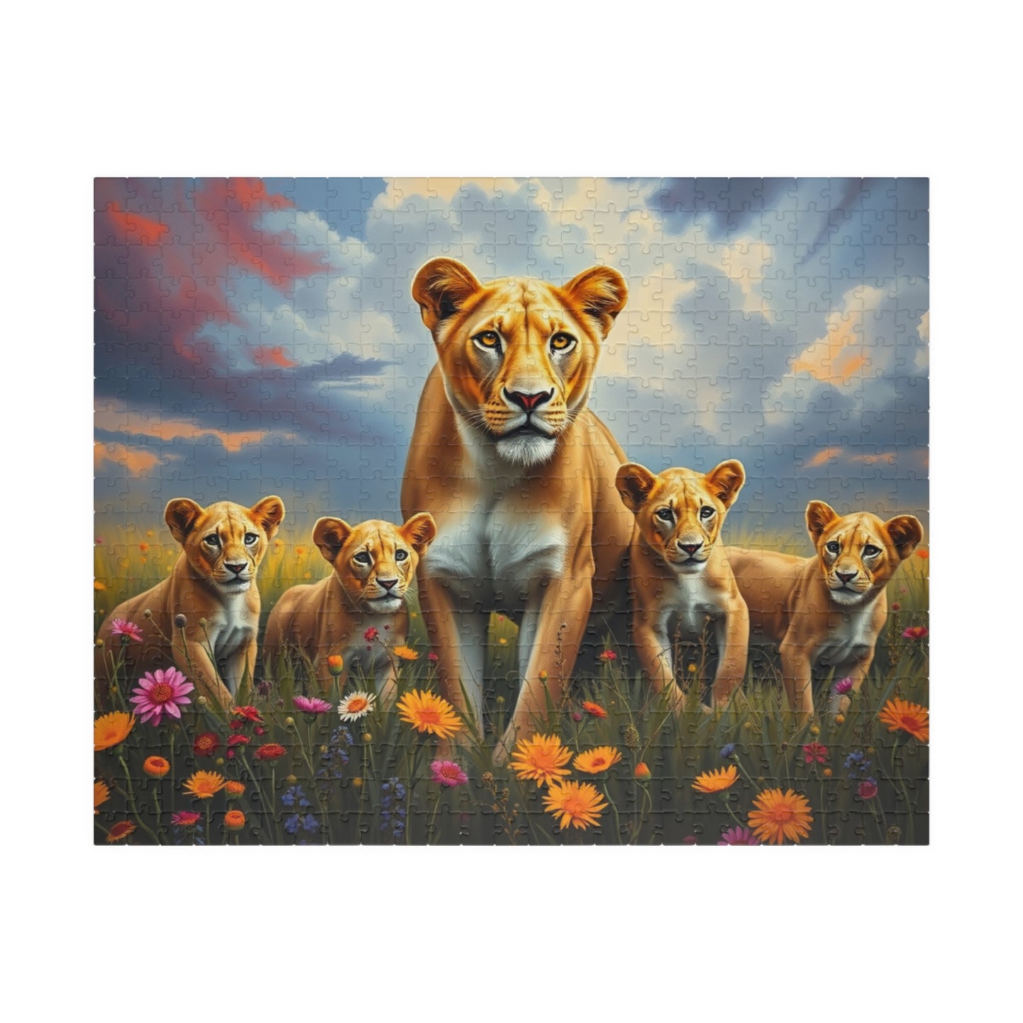 Lioness and Cubs Puzzle | Wildlife Animal Scene Jigsaw Puzzle Puzzle The Puzzle Chest