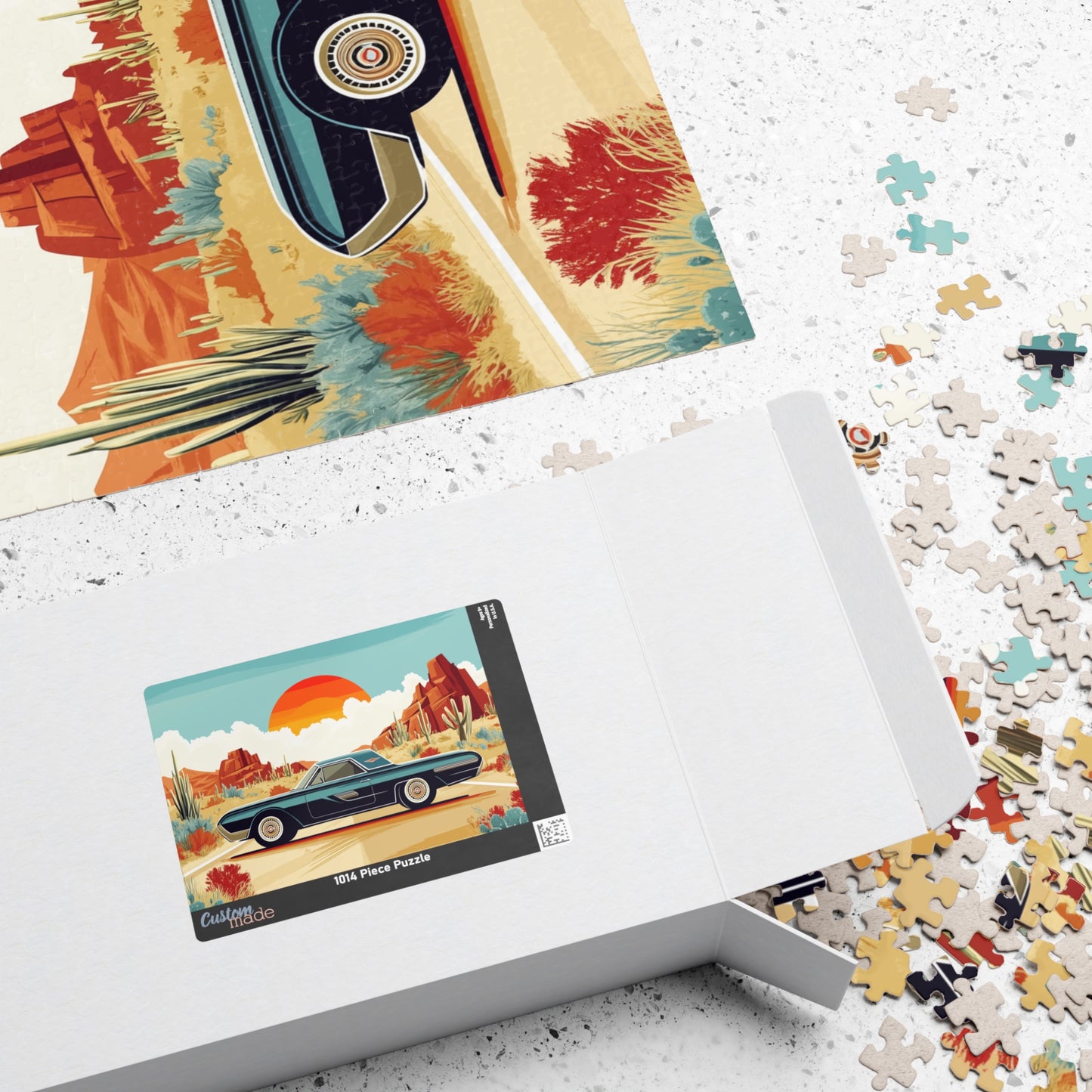 Retro Muscle Car Desert Sunset Puzzle | 110-1014 Piece Jigsaw