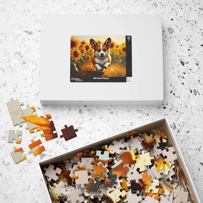 Corgi Sunflower Jigsaw Puzzle - Fun Family Activity, Pet Lover Birthday Holiday Gift for Friends, Home Entertainment Puzzle The Puzzle Chest
