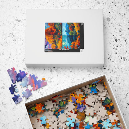Fall Landscape Jigsaw Puzzle - 4-Quadrant Collage, 110 252 520 1014 Pieces, Autumn Scenery Game, Creative Activity, Family Fun, Gift Puzzle The Puzzle Chest