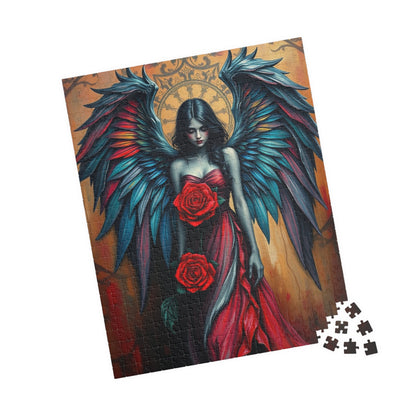 Gothic Angel Art Puzzle - Unique Home Decor Gift for Puzzle Lovers, Cozy Family Game Night, Halloween Decor, Mystical Artwork Puzzle The Puzzle Chest