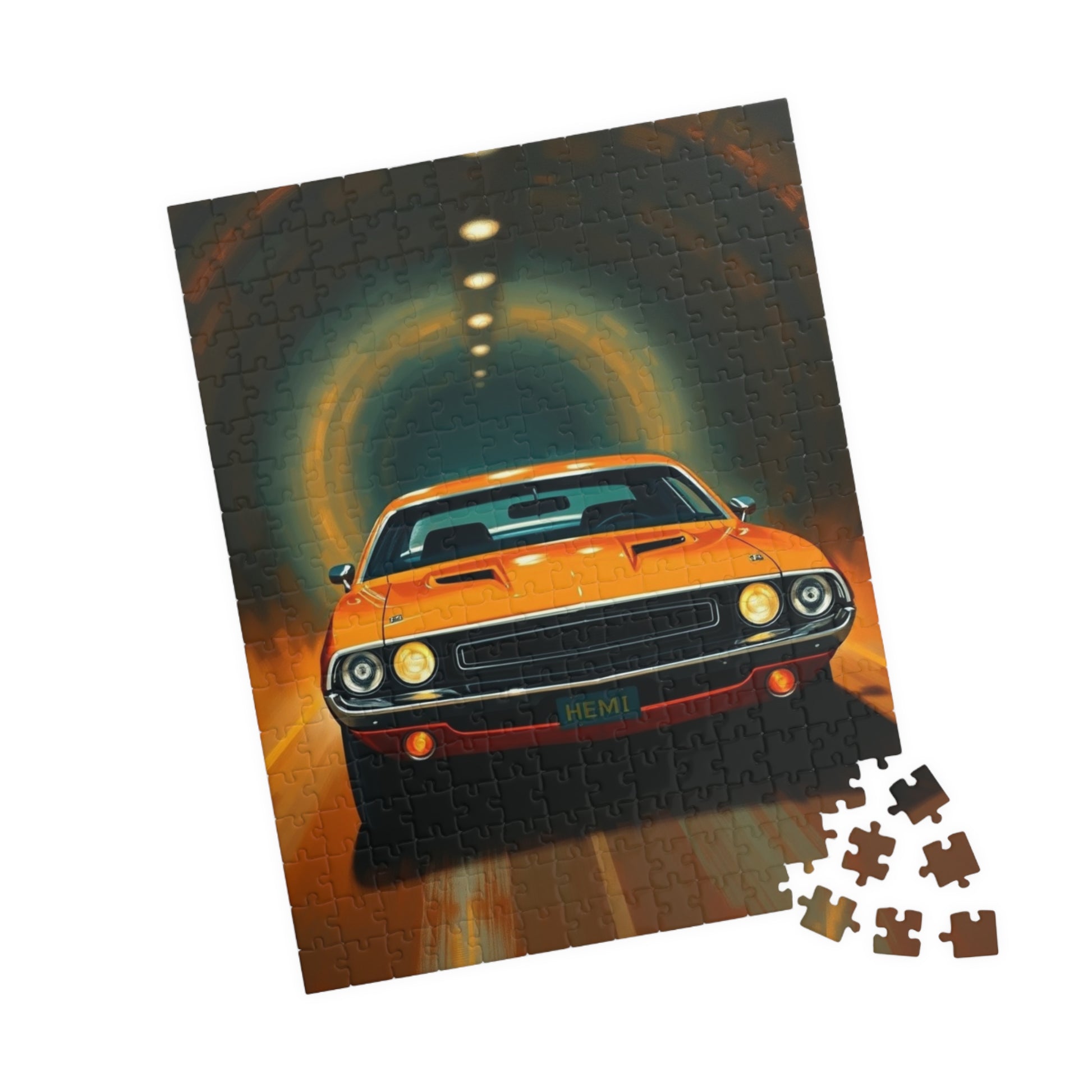 Classic Muscle Car Puzzle - Retro 1971 Challenger R/T, Vintage Car Lover 252 pcs (Vertical) Puzzle The Puzzle Chest