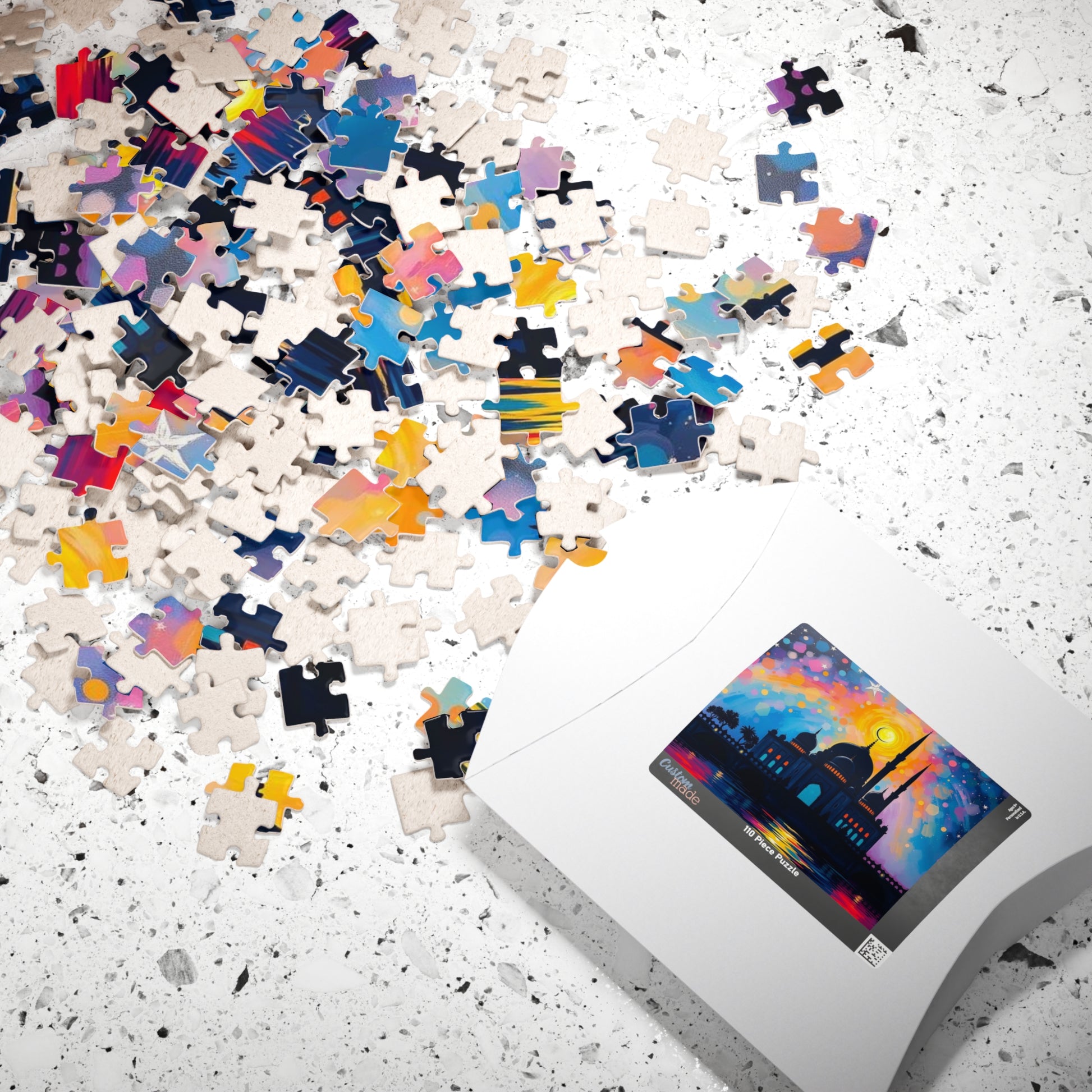 Colorful Islamic Mosque Jigsaw Puzzle for Adults, Family Activity or Solo Fun, Mindful Gift for Muslim Puzzle Art Lover, Brain Teaser, Hobby Puzzle The Puzzle Chest