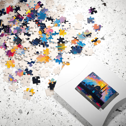 Colorful Islamic Mosque Jigsaw Puzzle for Adults, Family Activity or Solo Fun, Mindful Gift for Muslim Puzzle Art Lover, Brain Teaser, Hobby Puzzle The Puzzle Chest