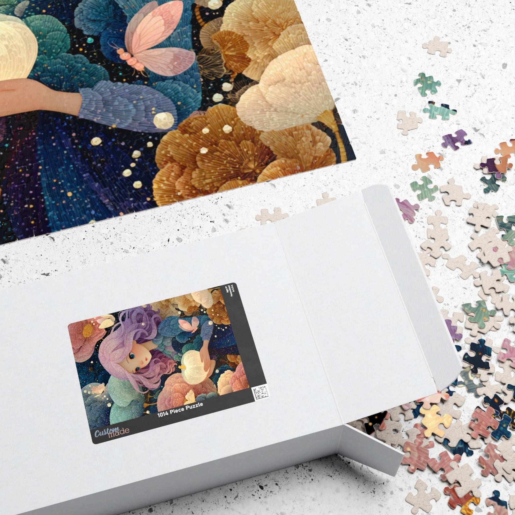 Enchanted Garden Jigsaw Puzzle – Fantasy Girl with Lavender Hair, Magical Pumpkins, Autumn Scene Puzzle The Puzzle Chest
