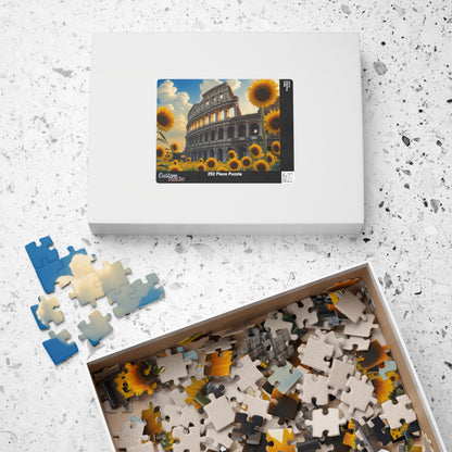 Jigsaw Puzzle, Ancient Colosseum and Sunflowers, 110 252 520 1014-Piece, Rome Italy, Creative Activity, Fun Family Game, Gift for Travelers Puzzle The Puzzle Chest