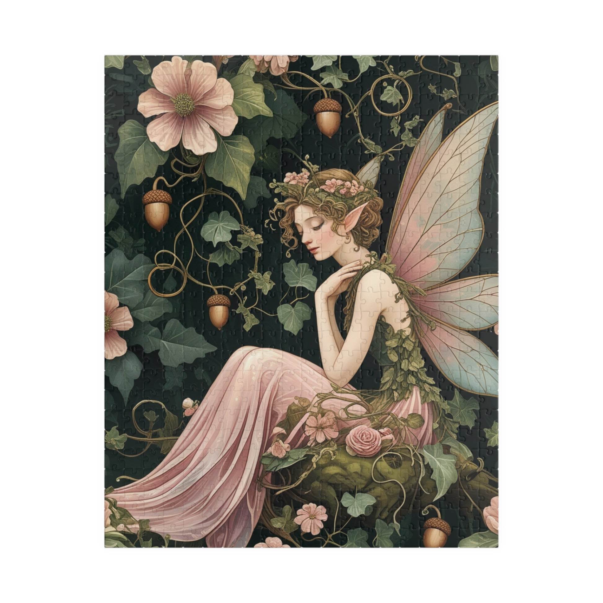 Whimsical Fairy Jigsaw Puzzle, Floral Flower Vintage Design, Mythical Creature Tabletop Family Activity Game, Fantasy Art Lover Gift, Hobby 520 pcs (Vertical) Puzzle The Puzzle Chest