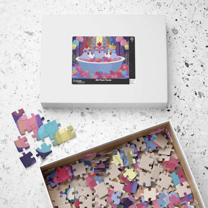 Bubblegum Chicken Puzzle – Quirky Chickens in Candy Spa Bath with Pink Foam, Whimsical Fairy-Tale Jigsaw Puzzle Puzzle The Puzzle Chest