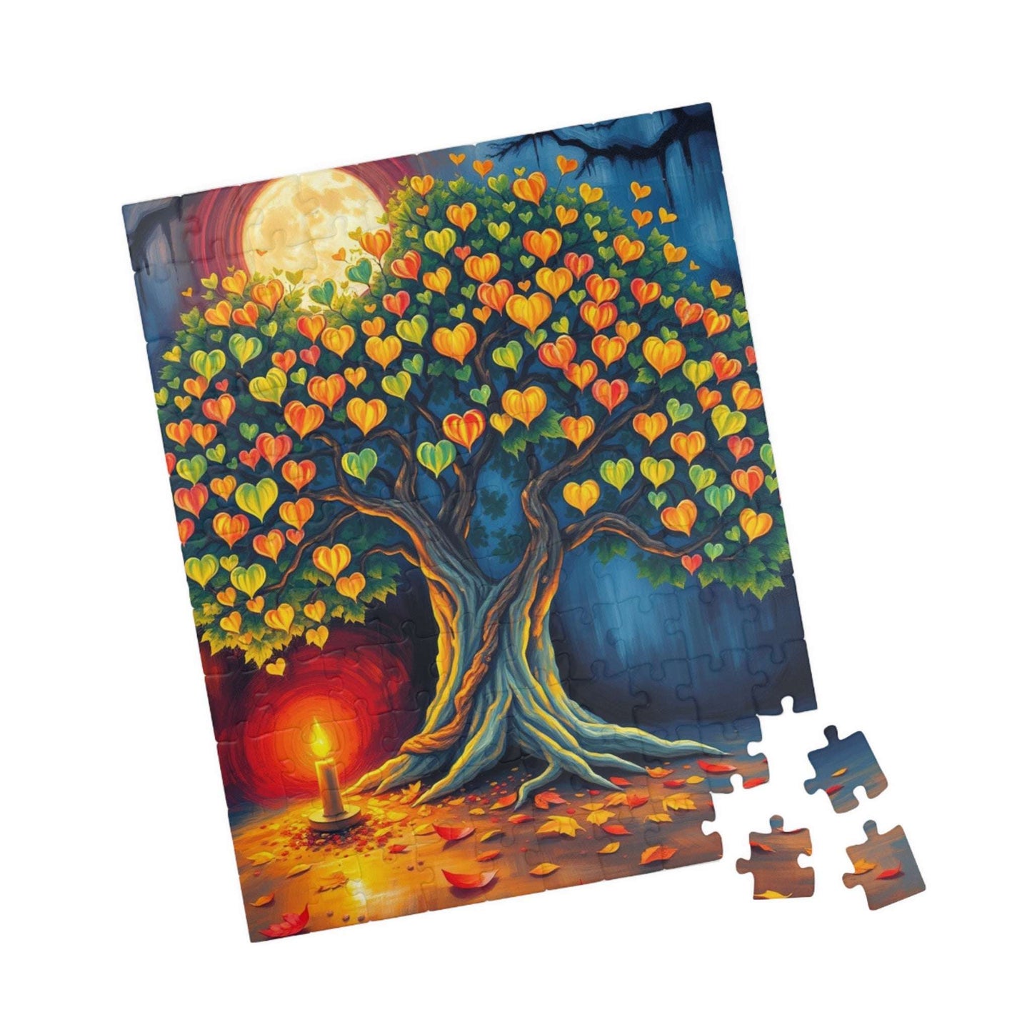 Majestic Bodhi Tree Puzzle for Adults - Heart-Shaped Leaves Design, Puzzle Lover Gift for Friends, Home Entertainment, Mental Exercise Puzzle The Puzzle Chest