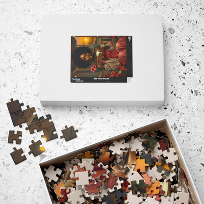 Tranquil Moment Black Art Jigsaw Puzzle, Afrocentric Artwork, Beautiful Black Woman with Coffee, African American Gift Puzzle Lover Hobbyist Puzzle The Puzzle Chest