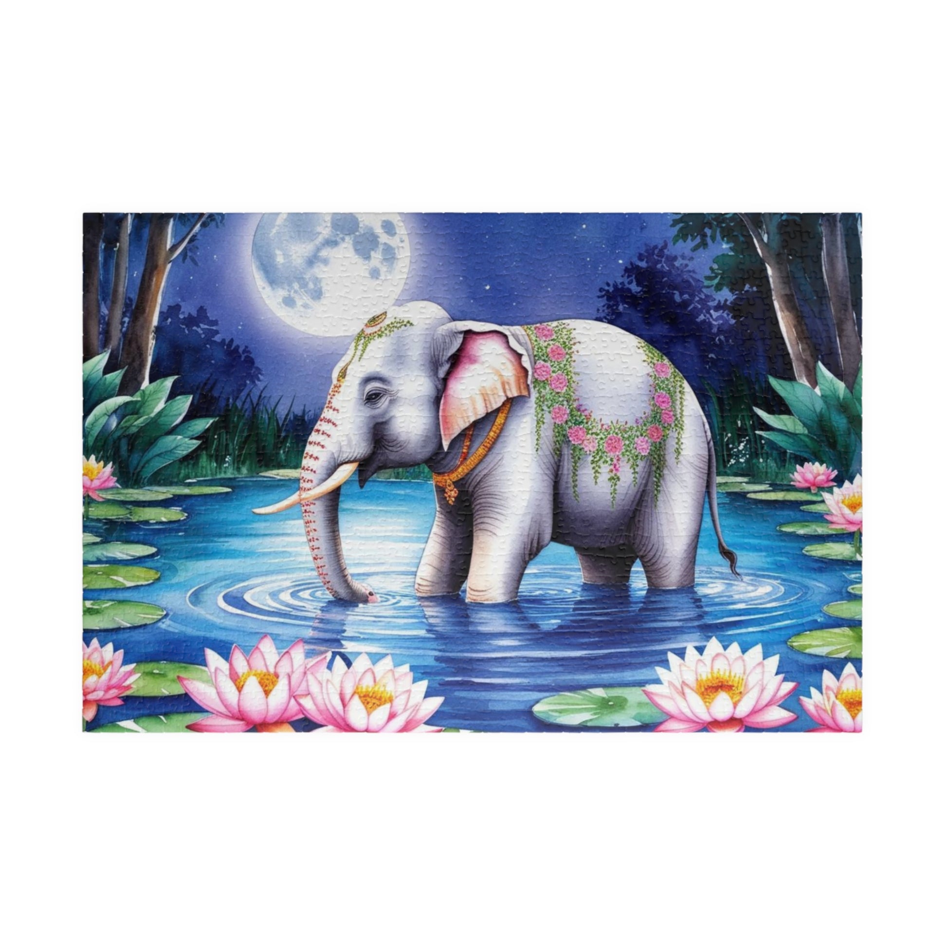 Serene Elephant Puzzle, Jigsaw Game for Puzzle Loving Adults, Mindfulness Gift for Friend, Nature Lover's Fun, Home Entertainment 1014 pcs (Horizontal) Puzzle The Puzzle Chest
