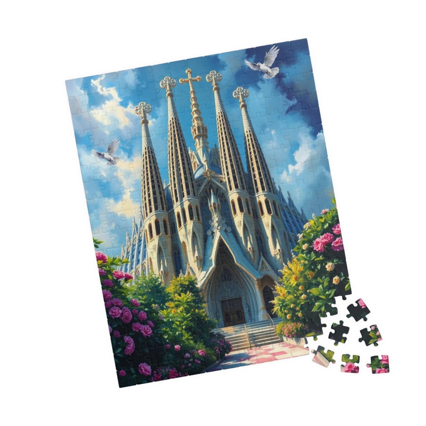 Sagrada Familia Puzzle - Barcelona Spain Landmark, Gaudi Architecture Monument 252 pcs (Vertical) Puzzle The Puzzle Chest
