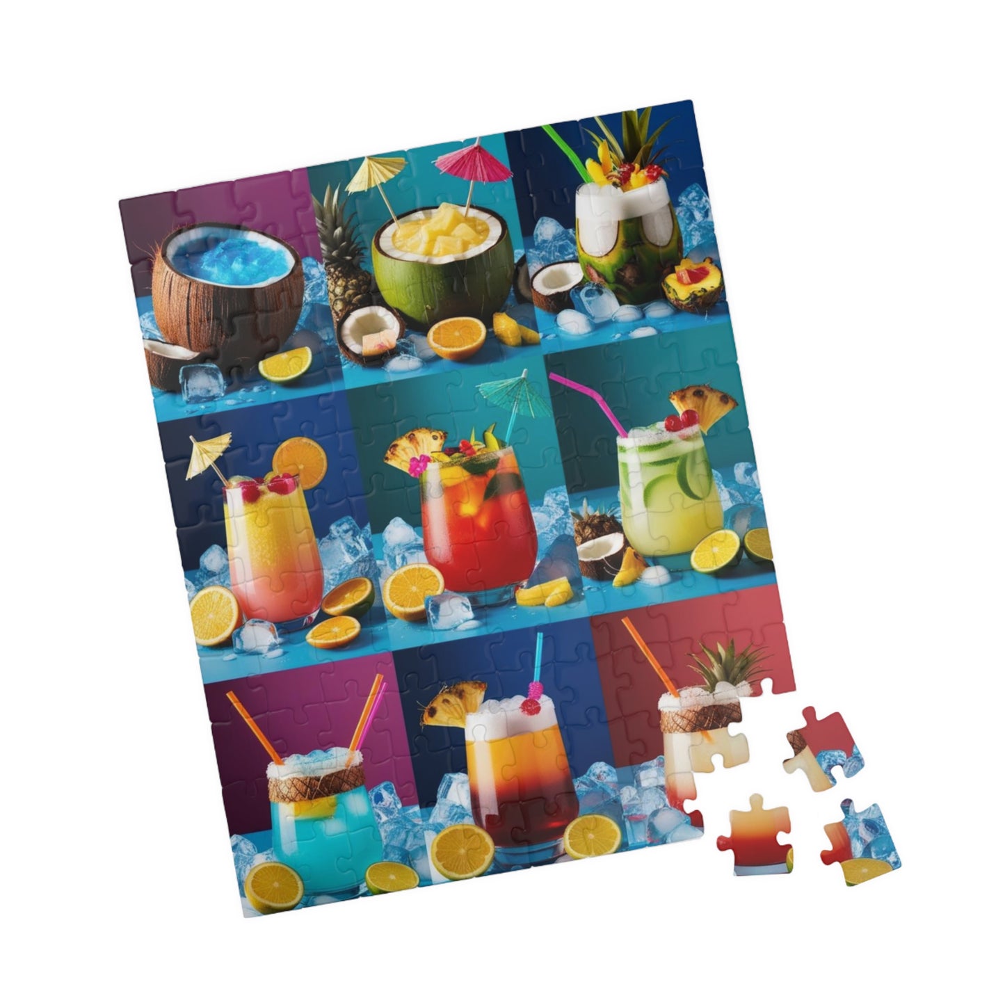 Tropical Drink Collage Puzzle, Relaxing Jigsaw Game for Adults, Solo Fun Quiet Leisure Activity, Colorful Cocktails Gift for Puzzle Lovers Puzzle The Puzzle Chest