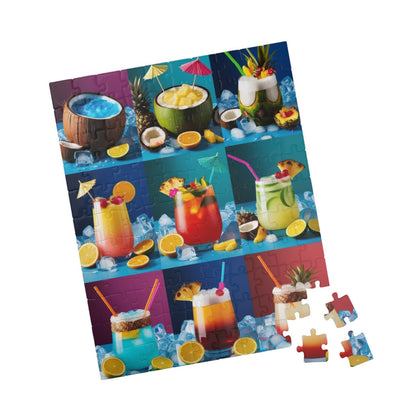 Tropical Drink Collage Puzzle, Relaxing Jigsaw Game for Adults, Solo Fun Quiet Leisure Activity, Colorful Cocktails Gift for Puzzle Lovers Puzzle The Puzzle Chest