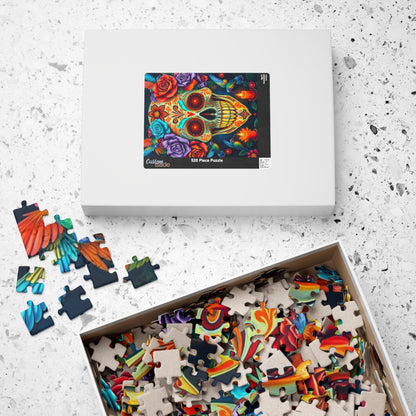 Colorful Skull Artwork Puzzle - Day of the Dead, Fun Family or Solo Activity, Unique Gift Idea for Puzzle Lovers Art Fans, Brain Teaser Puzzle The Puzzle Chest