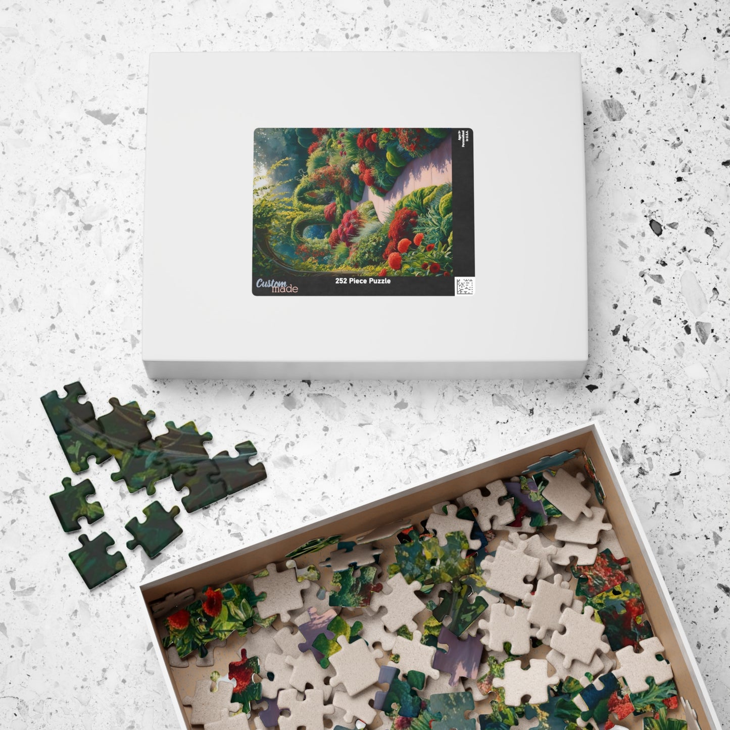Serene Garden Puzzle - Relaxing Floral Artwork, Flower Jigsaw Game for Adults, Family Fun, Nature Lovers Gift, 110, 252, 520, 1014-piece Puzzle The Puzzle Chest