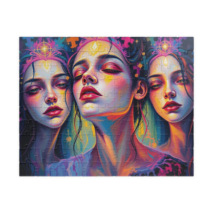 Colorful Art Puzzle - Tranquil Trio | 110, 252, 520, 1014-piece Jigsaw | Meditation Theme | Gift for Art Lovers, Family Activity, Relaxation 110 pcs (Horizontal) Puzzle The Puzzle Chest
