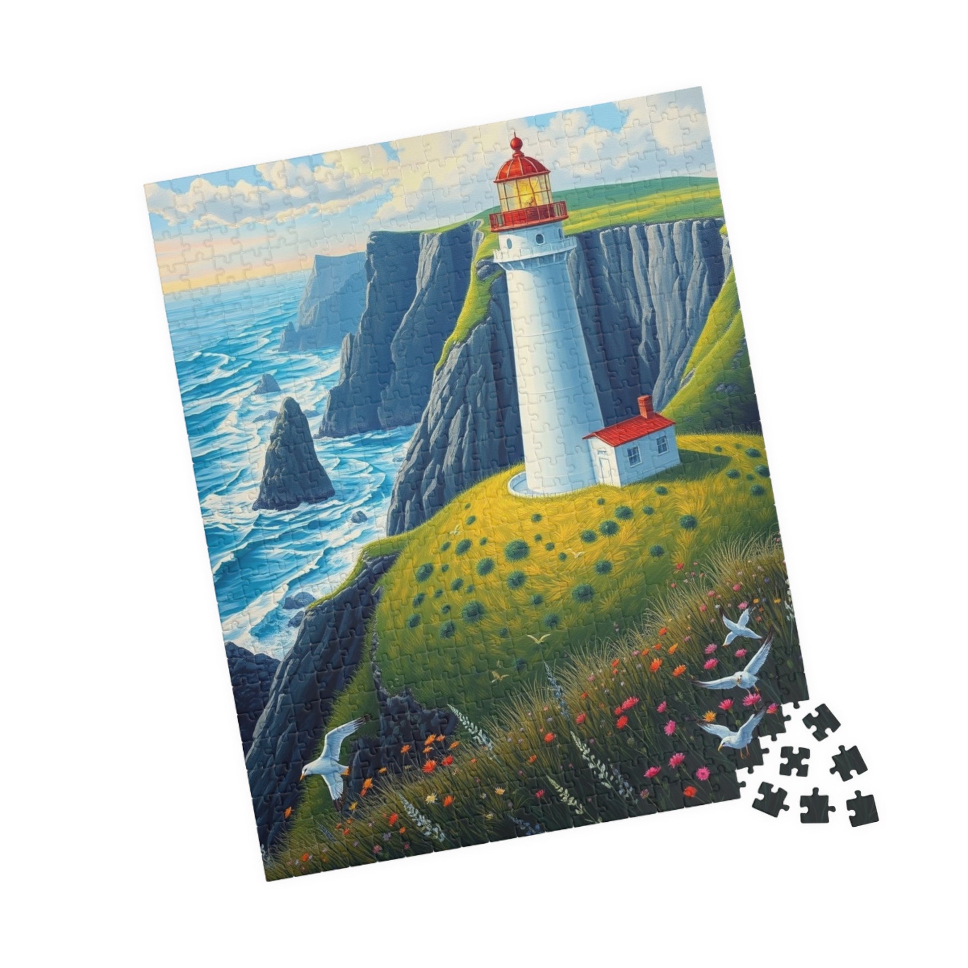 Lighthouse Puzzle - 110 252 520 1014-Piece, Coastal Decor, Gift for Puzzle Lovers, Ocean Scene Challenge, Family Activity Puzzle The Puzzle Chest