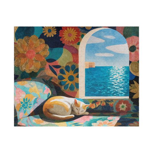 Matisse’s Dream Cat – Seaside Fauvist Cat Jigsaw Puzzle, Animal Theme Artistic Puzzle for Adults Puzzle The Puzzle Chest
